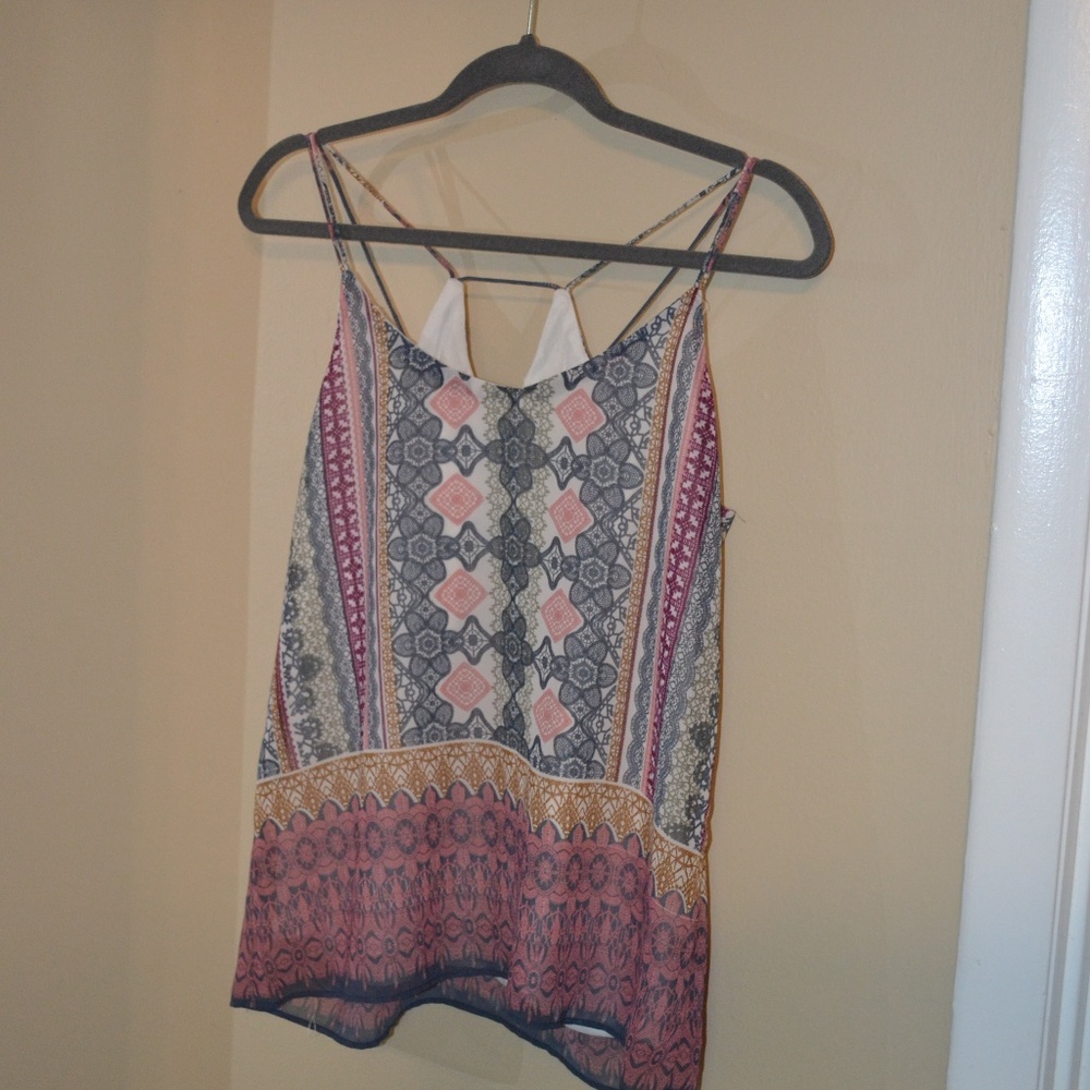 Patterned Blouse - Pink & Gray